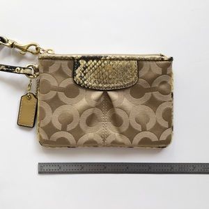 COACH Wristlet with Snake Skin